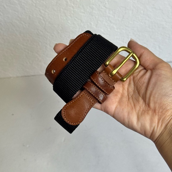 Coach Accessories - Coach Linen/Leather Black/Brown Belt Size 32/80